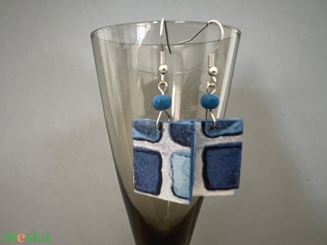 Kék árnyalatai No.6 fülbevaló - ékszer - fülbevaló - lógó fülbevaló - Meska.hu