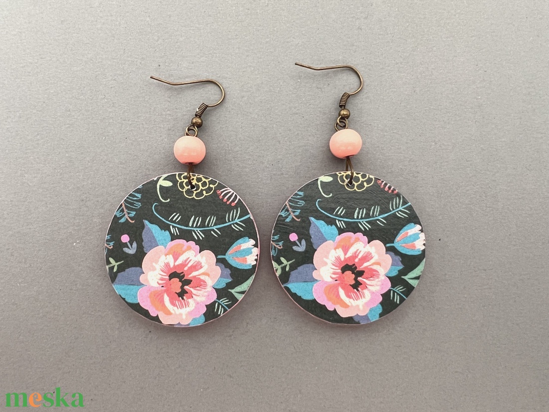 Skót virágok köre No.3 fülbevaló - ékszer - fülbevaló - lógós kerek fülbevaló - Meska.hu