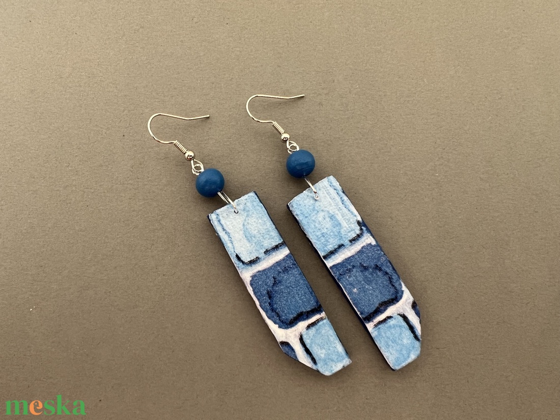 Kék árnyalatai No.7 fülbevaló - ékszer - fülbevaló - lógó fülbevaló - Meska.hu