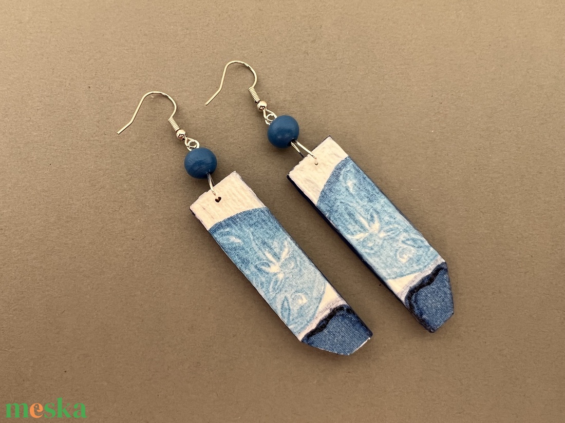 Kék árnyalatai No.7 fülbevaló - ékszer - fülbevaló - lógó fülbevaló - Meska.hu