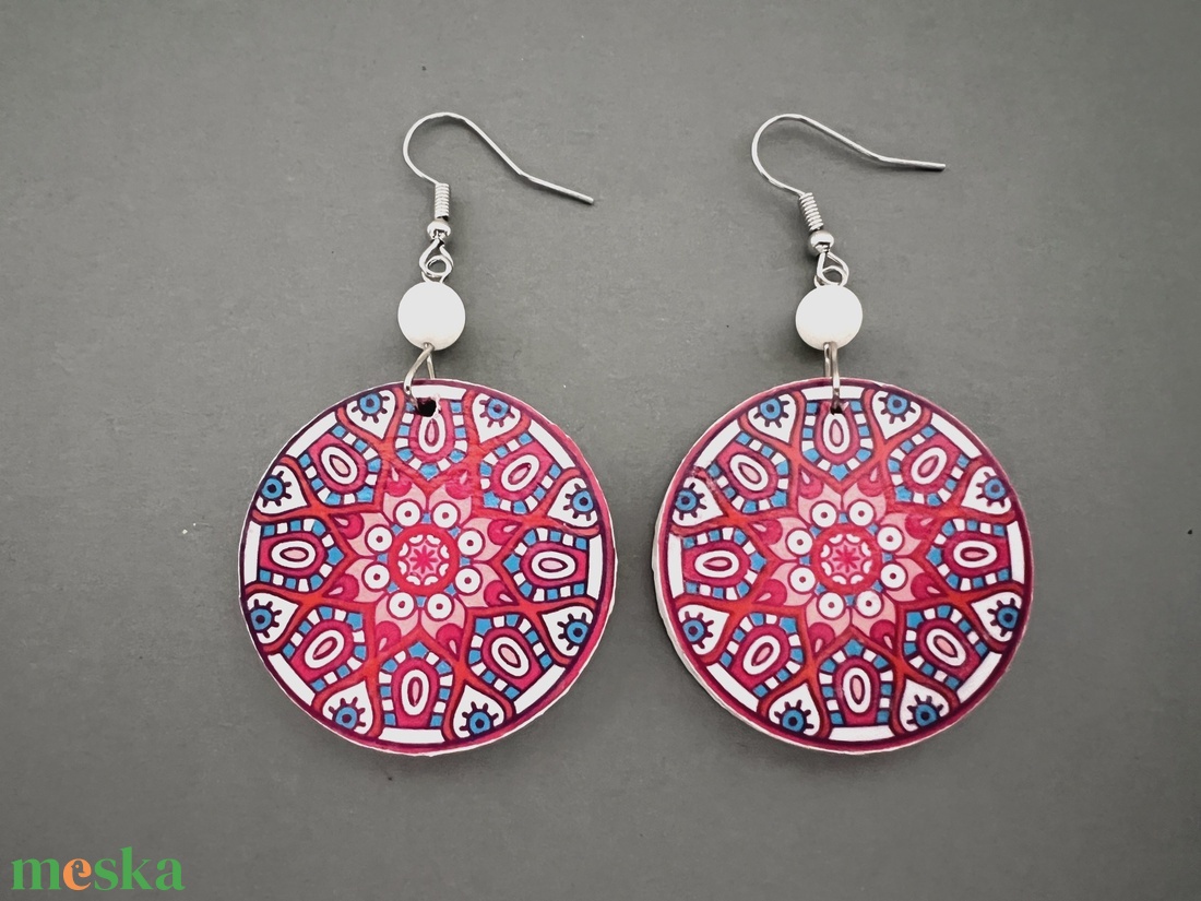 Inka mandala No.8 fülbevaló - ékszer - fülbevaló - lógós kerek fülbevaló - Meska.hu