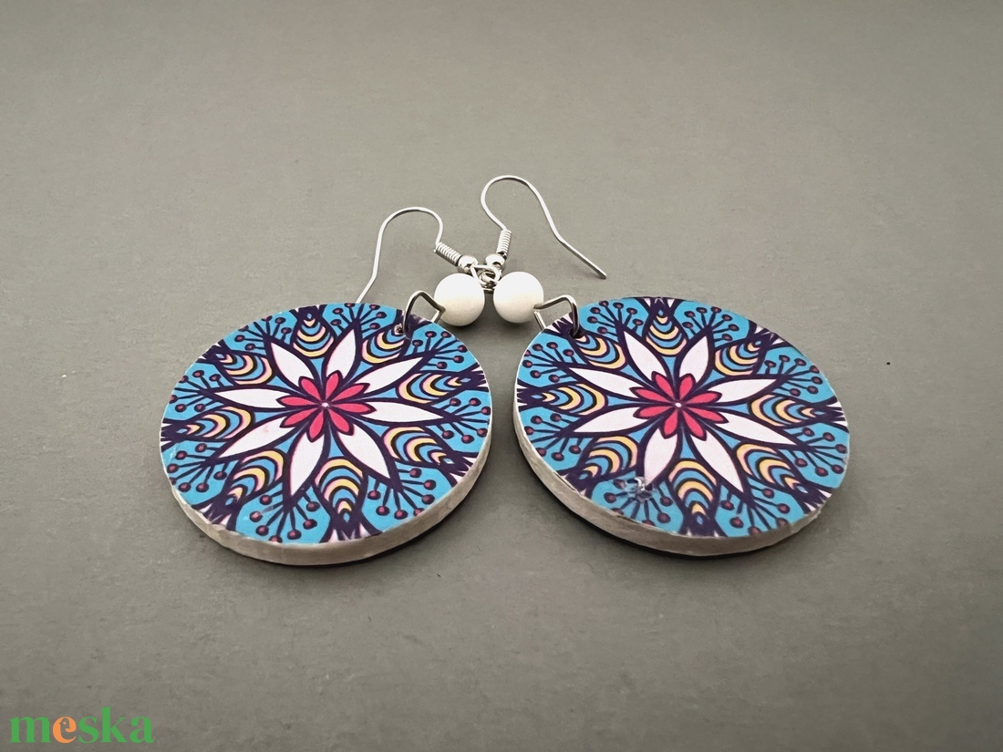 Inka mandala No.3 fülbevaló - ékszer - fülbevaló - lógós kerek fülbevaló - Meska.hu