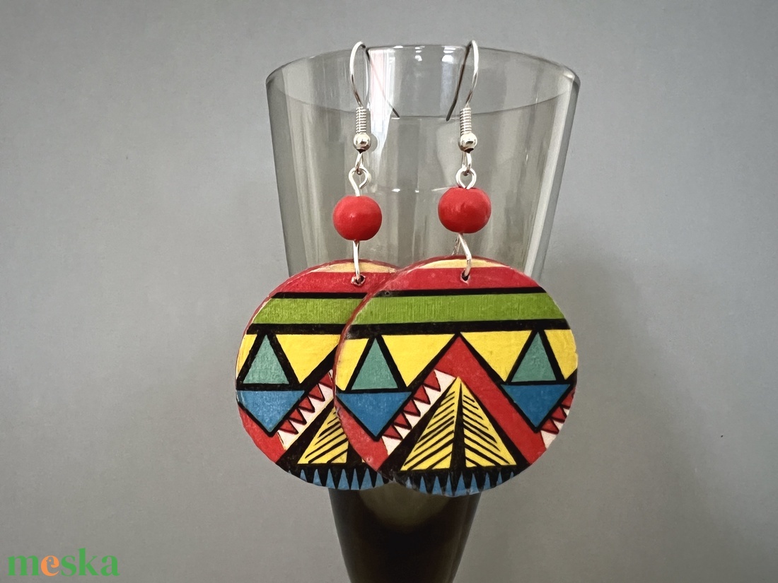 Inka No.4 fülbevaló  - ékszer - fülbevaló - lógós kerek fülbevaló - Meska.hu