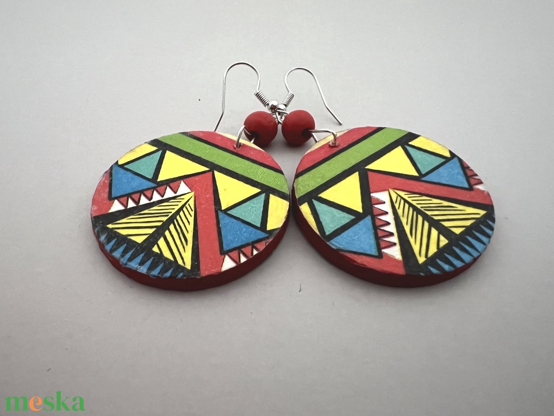 Inka No.4 fülbevaló  - ékszer - fülbevaló - lógós kerek fülbevaló - Meska.hu