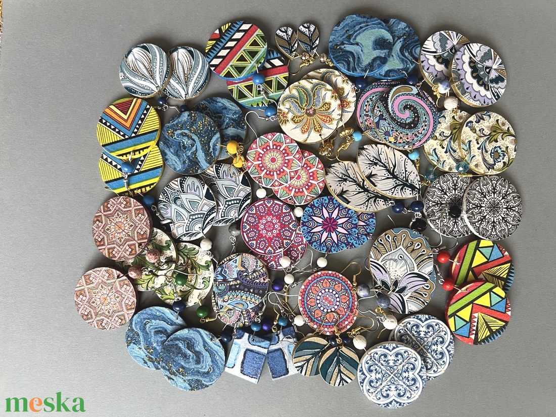 Inka No.4 fülbevaló  - ékszer - fülbevaló - lógós kerek fülbevaló - Meska.hu