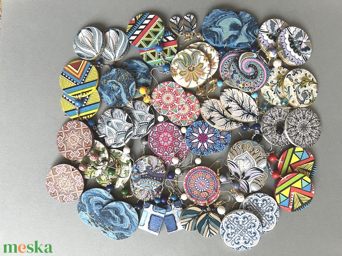 Inka No.5 fülbevaló  - ékszer - fülbevaló - lógós kerek fülbevaló - Meska.hu