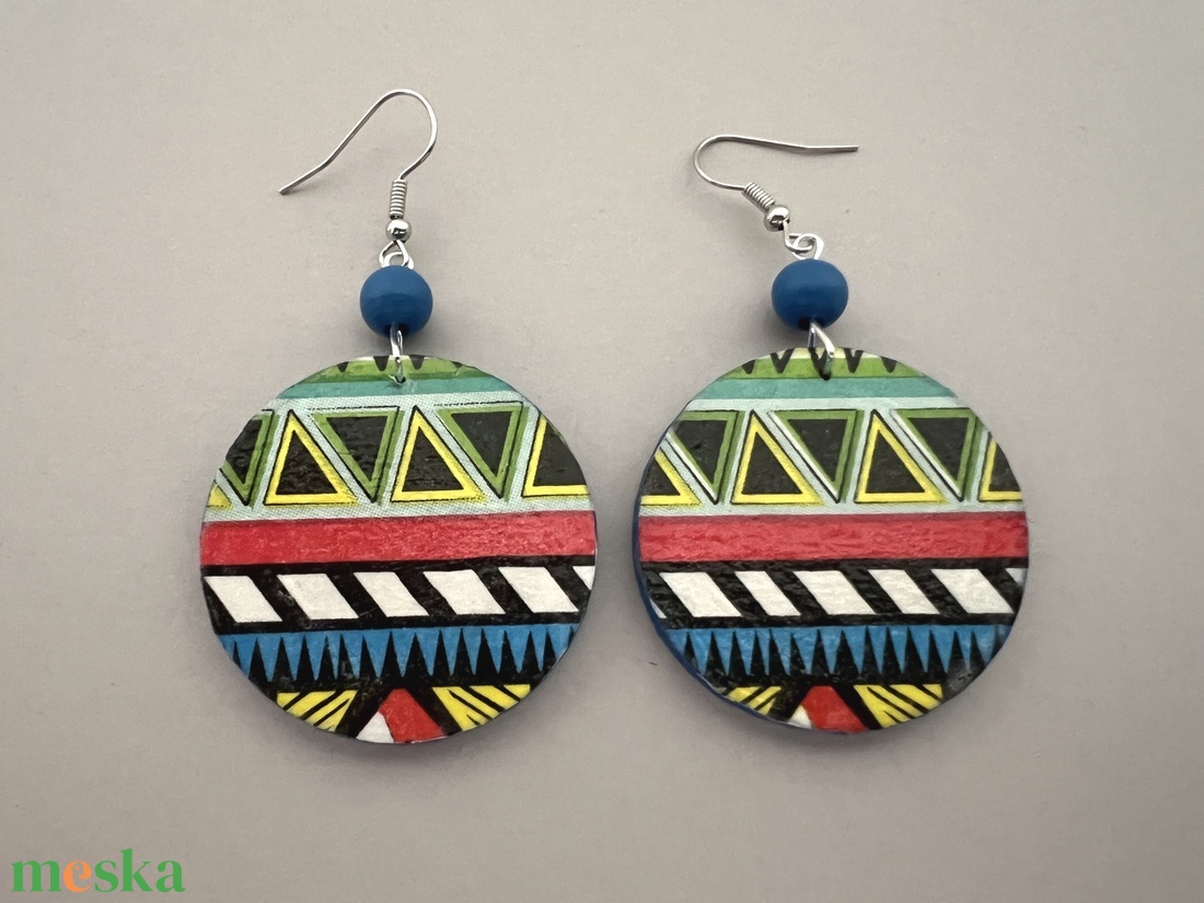 Inka No.5 fülbevaló  - ékszer - fülbevaló - lógós kerek fülbevaló - Meska.hu