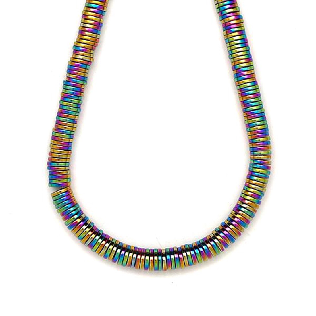 Hematit szinezett szivárvány korong 6x1mm  ékszerkészítő alapanyag (füzér) - kellékek & szerszámok - ásvány alapanyag - ásványfüzér - Meska.hu