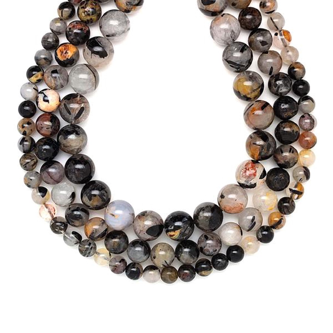 Turmalinkvarc golyó AB 6mm  ékszerkészítő alapanyag (füzér) - kellékek & szerszámok - ásvány alapanyag - ásványfüzér - Meska.hu