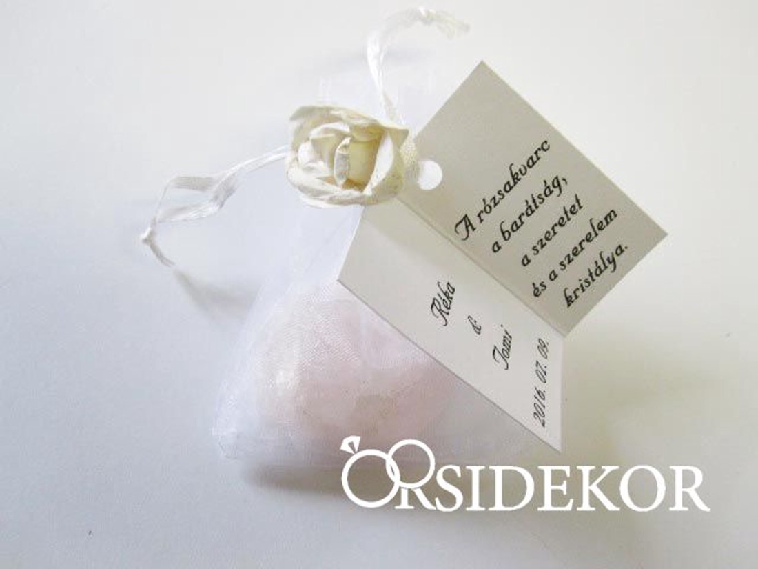 Rózsakvarc organza zsákban - esküvő - emlék & ajándék - köszönőajándék - Meska.hu Rózsakvarc organza zsákban - esküvő - emlék & ajándék - köszönőajándék - Meska.hu