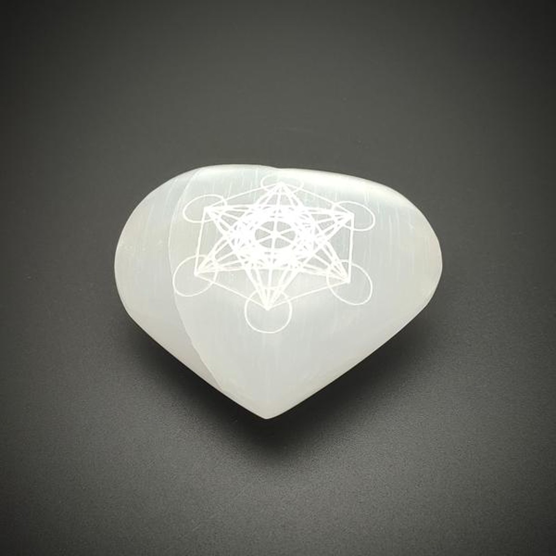 Szelenit Szív Metatron mintával 6�7 cm - kellékek & szerszámok - ásvány alapanyag - Meska.hu