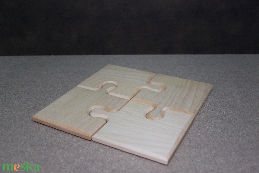 Puzzle edényalátét és poháralátét szett (tömör juharfa) - otthon & életmód - konyhafelszerelés, tálalás - tálalás - tányér- és poháralátét - Meska.hu