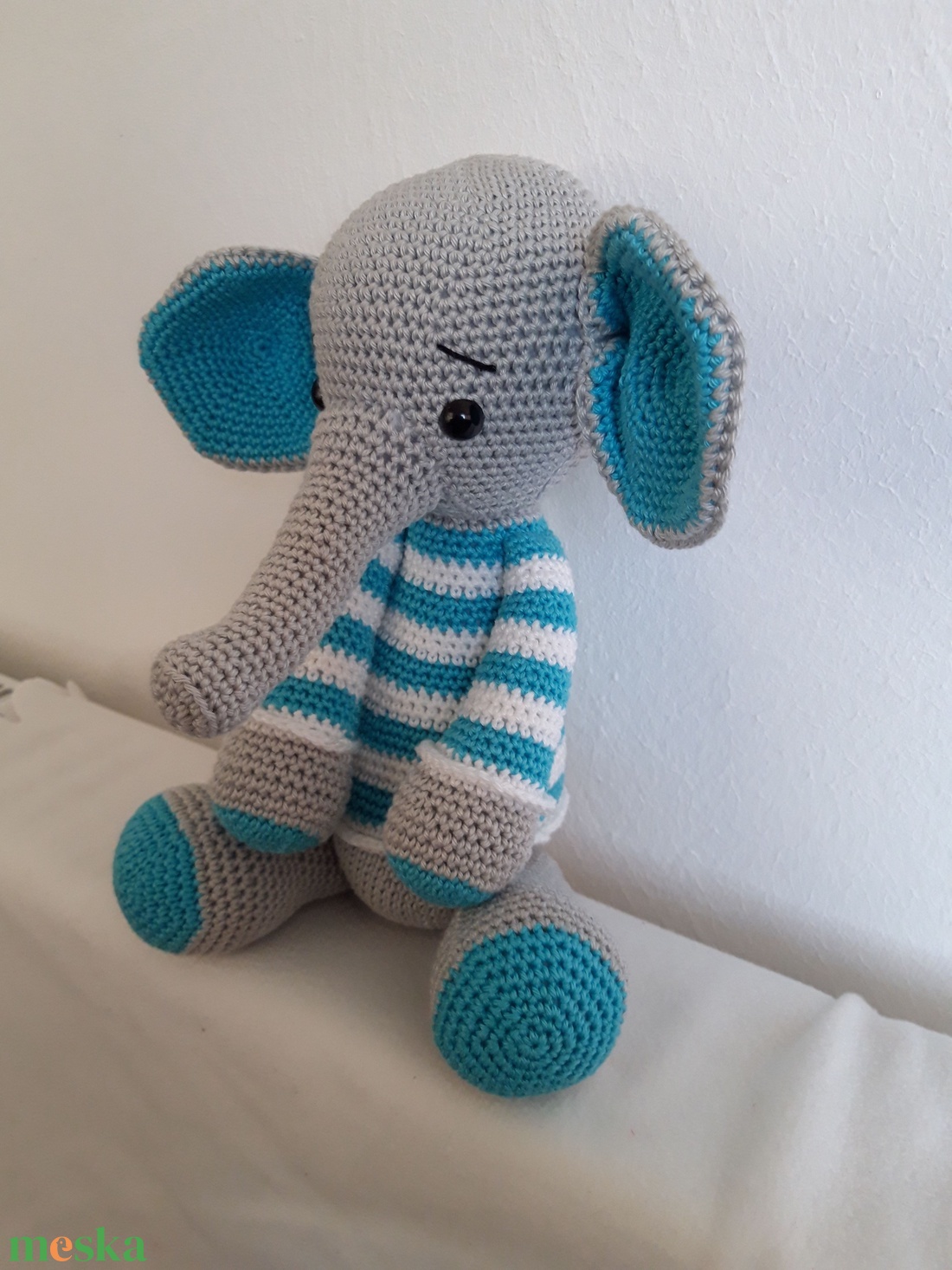 Elefánt-  csíkos - játék & sport - plüssállat & játékfigura - elefánt - Meska.hu
