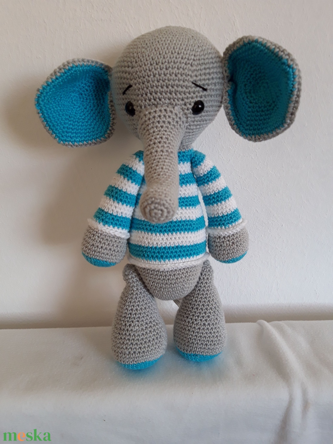 Elefánt-  csíkos - játék & sport - plüssállat & játékfigura - elefánt - Meska.hu