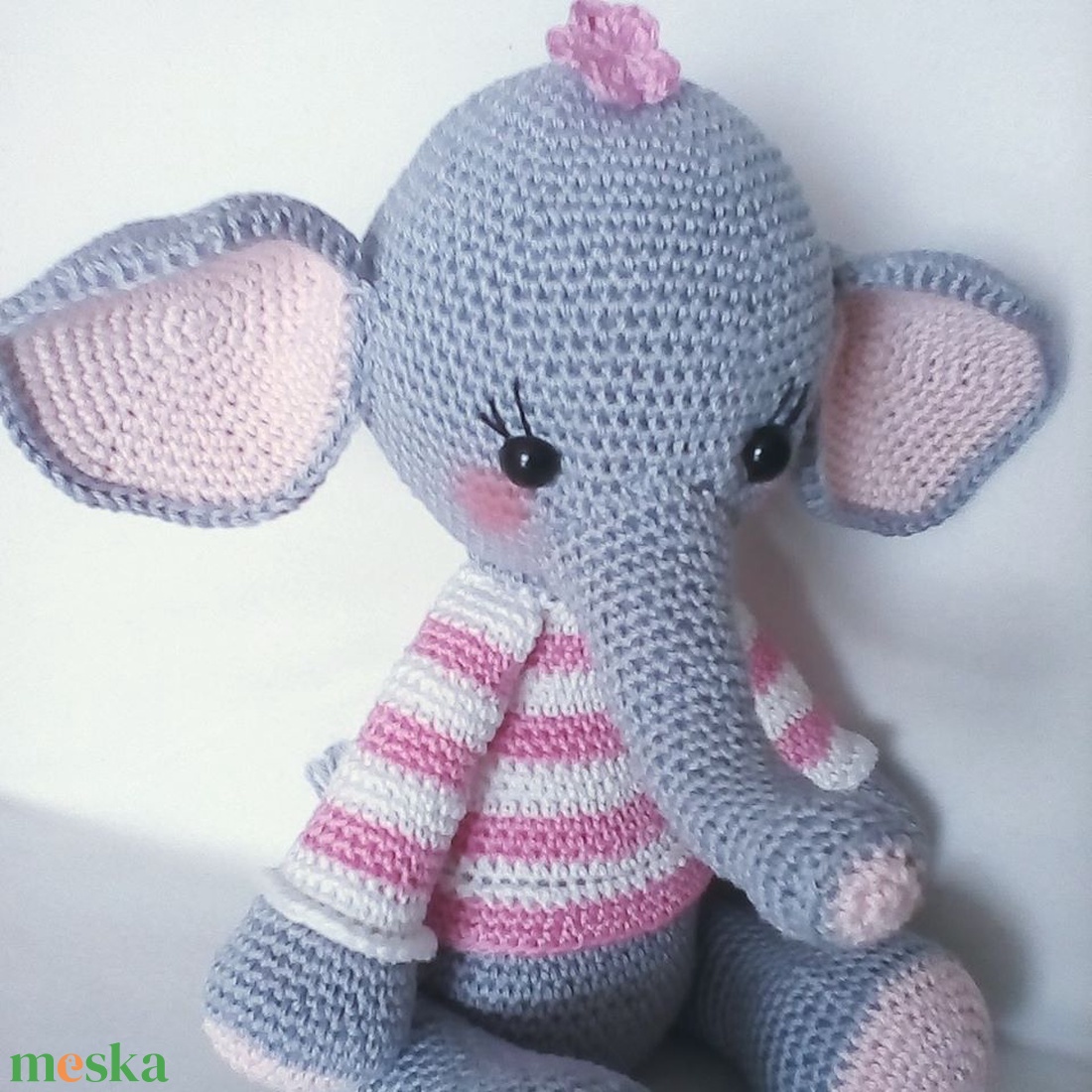 Elefánt-  csíkos - játék & sport - plüssállat & játékfigura - elefánt - Meska.hu
