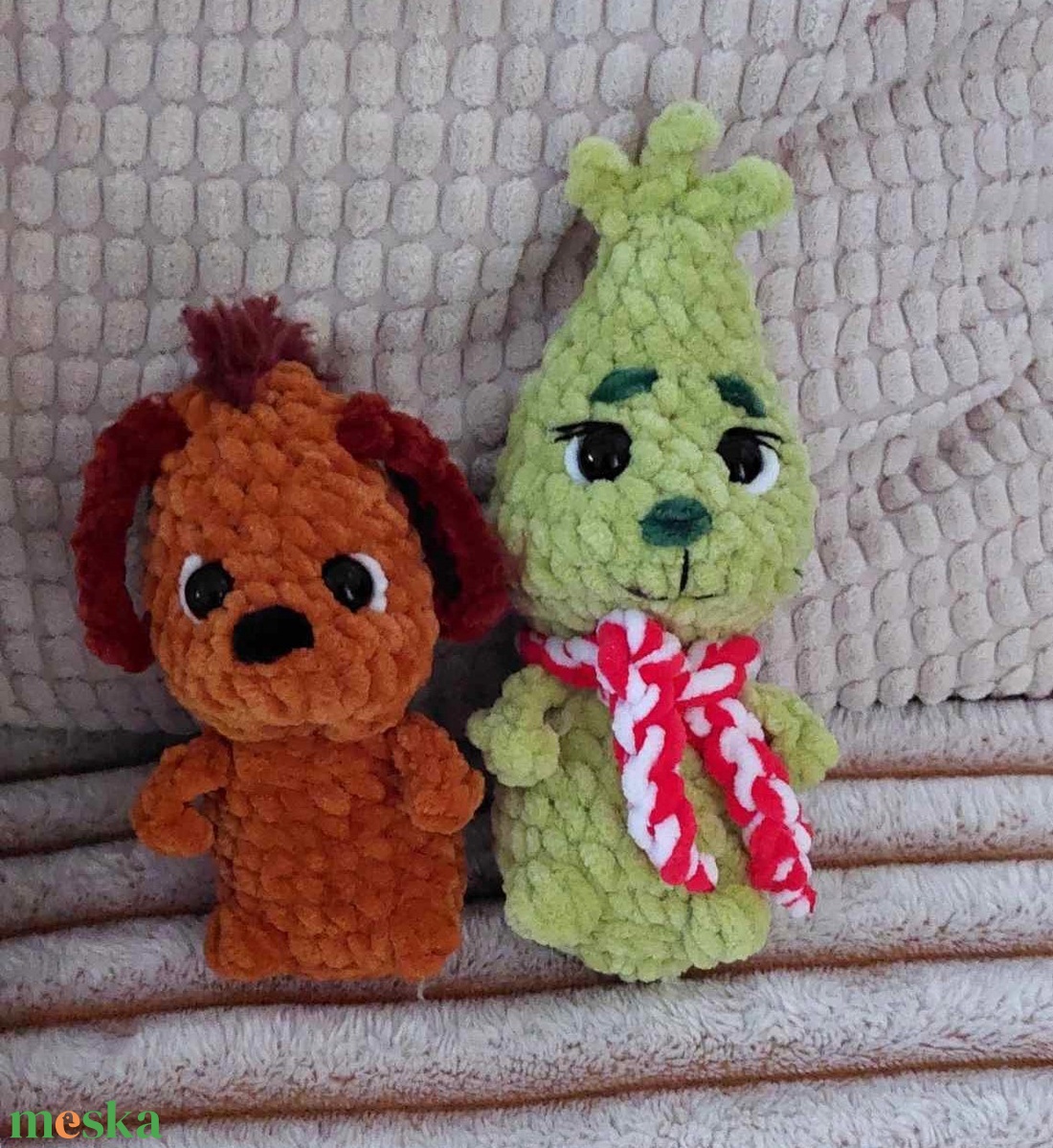 Horgolt Grincs bébi és Max, a kutyája 2pár - játék & sport - plüssállat & játékfigura - manó - Meska.hu