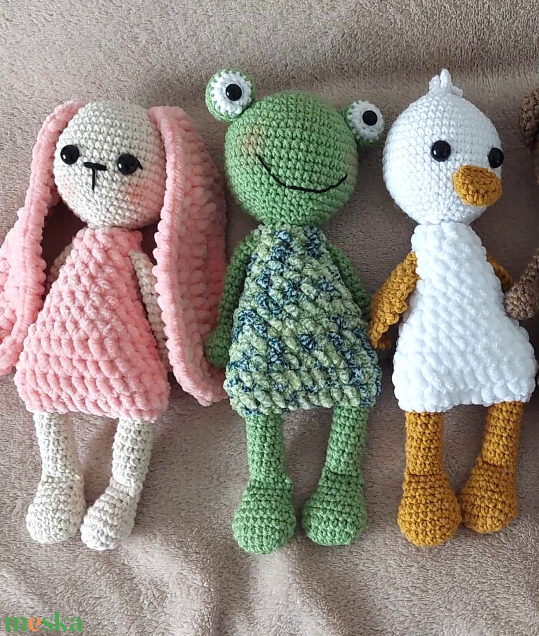 Béka, nyuszi és kacsa, 3 minta egyben, mintaleírás PDF formátumban - diy (csináld magad) - szabásminta, útmutató - horgolási minta - Meska.hu