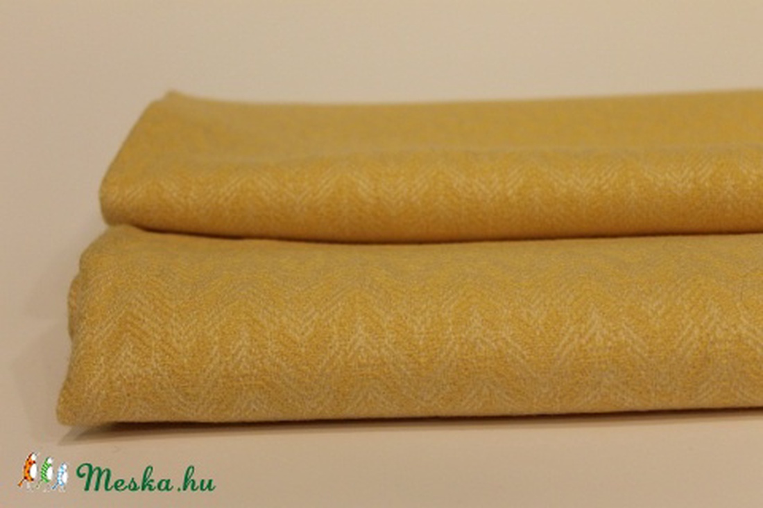 Gyapjúszövet. Sárga mintás gyapjúszövet - kellékek & szerszámok - méteráru - szövet - Meska.hu
