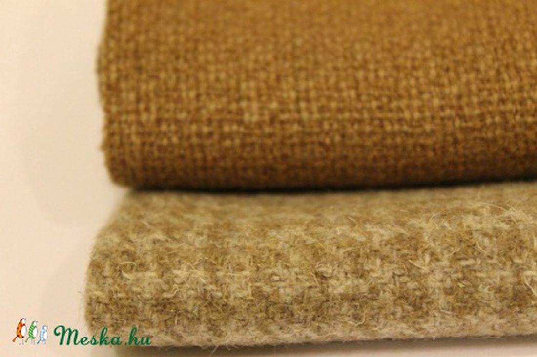 Gyapjúszövet. Kockás és barna szövet. Textilcsomag. - kellékek & szerszámok - méteráru - anyagcsomag - Meska.hu