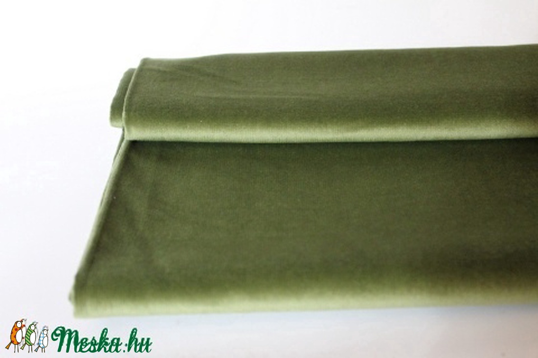 Bársony Pamut tükörbársony Zöld színű plüssbársony - kellékek & szerszámok - méteráru - bársony - Meska.hu