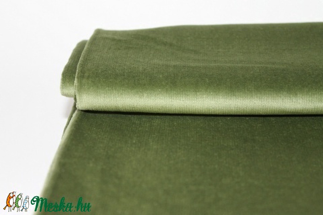 Bársony Pamut tükörbársony Zöld színű plüssbársony - kellékek & szerszámok - méteráru - bársony - Meska.hu