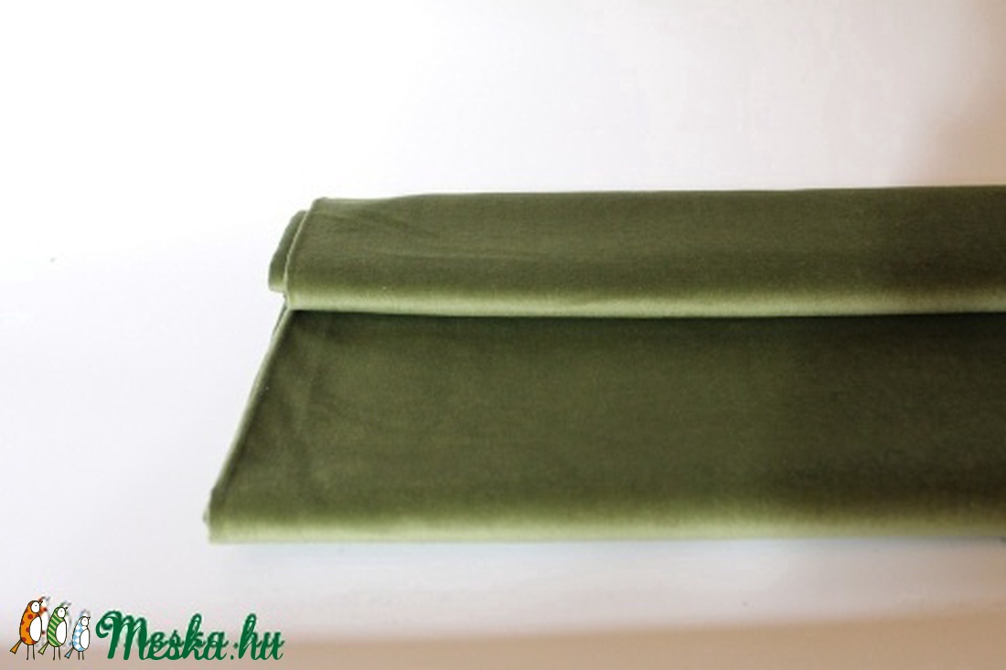 Bársony Pamut tükörbársony Zöld színű plüssbársony - kellékek & szerszámok - méteráru - bársony - Meska.hu