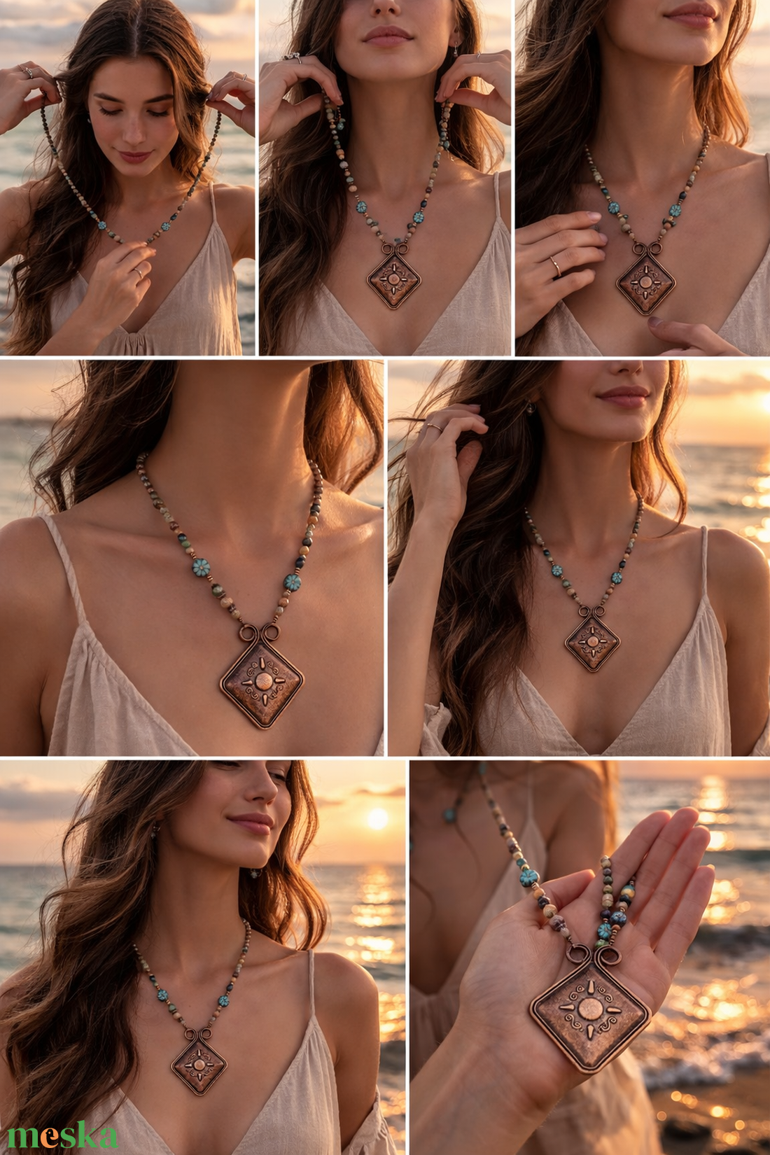 Különleges ásvány nyaklánc óriás  medállal - ékszer - nyaklánc - medálos nyaklánc - Meska.hu