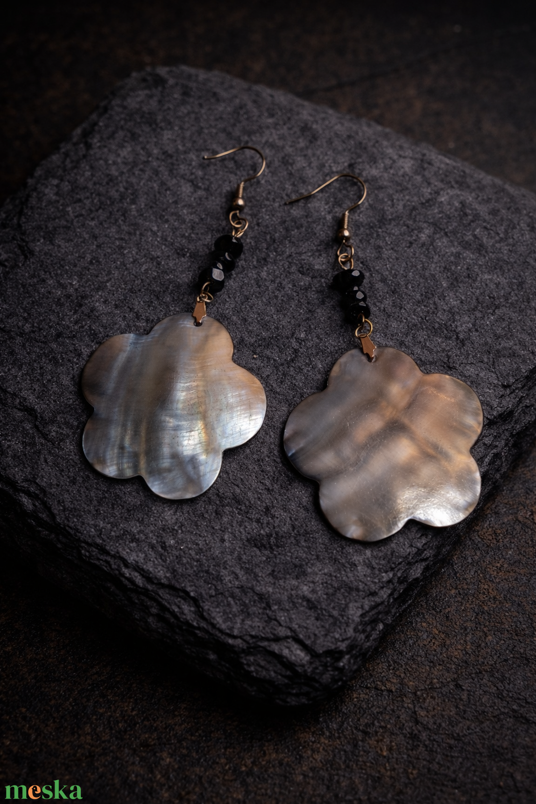 Kagyló fülbevaló  - ékszer - fülbevaló - lógó fülbevaló - Meska.hu