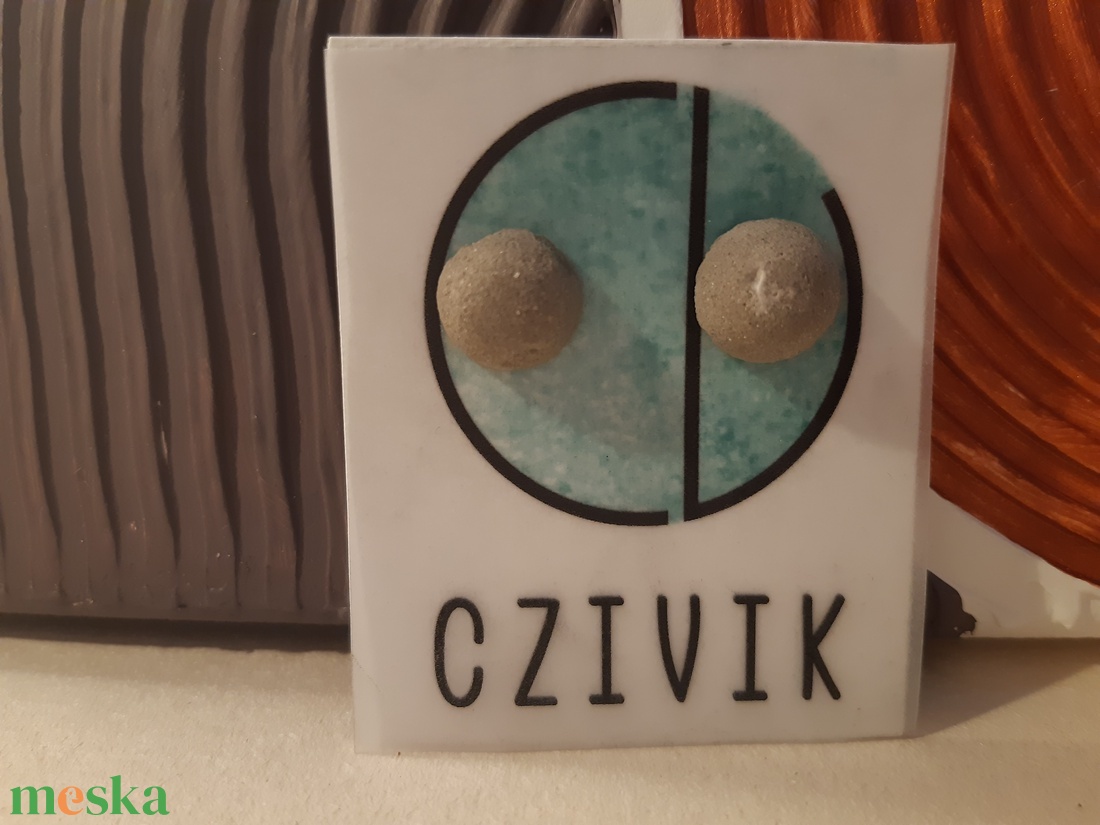 Félgömb beton fülbevaló - ékszer - fülbevaló - pötty fülbevaló - Meska.hu Félgömb beton fülbevaló - ékszer - fülbevaló - pötty fülbevaló - Meska.hu