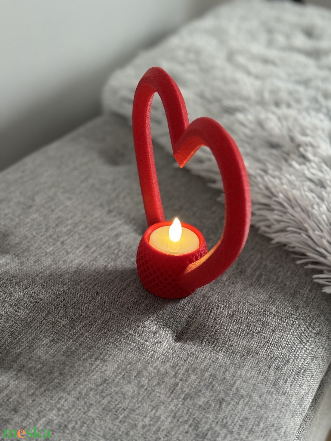 Szív alakú gyertyatartó - otthon & életmód - gyertya, illat, aroma - gyertyatartó - Meska.hu