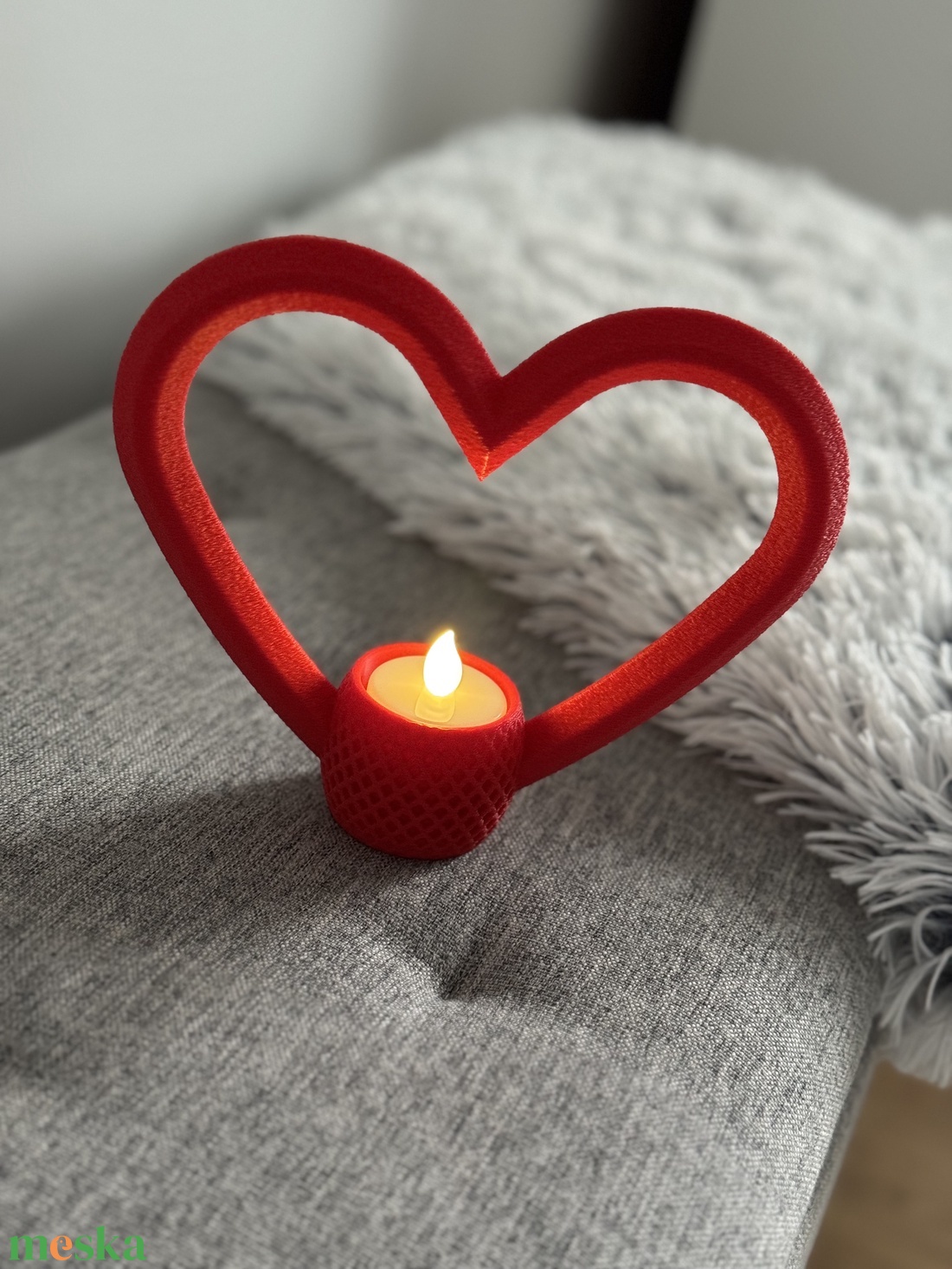 Szív alakú gyertyatartó - otthon & életmód - gyertya, illat, aroma - gyertyatartó - Meska.hu