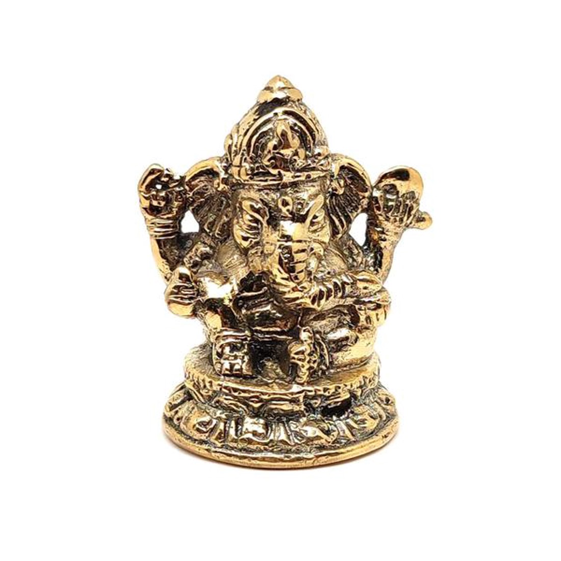 Réz figura Ganesha arany 5x4,5cm - otthon & életmód - dekoráció - spiritualitás - Meska.hu