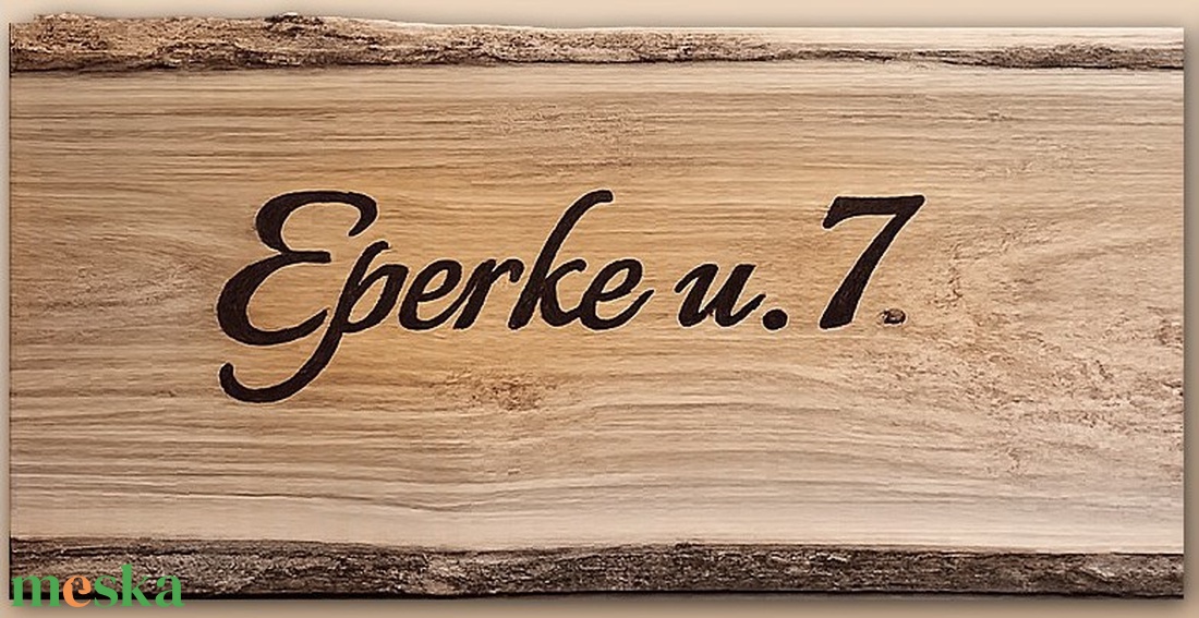 Gravírozott fa utcanév tábla - otthon & életmód - ház & kert - névtábla - Meska.hu