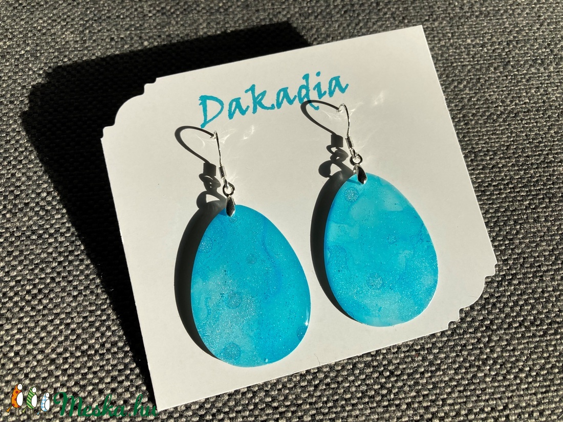 Türkiz csepp - ékszer - fülbevaló - lógó fülbevaló - Meska.hu