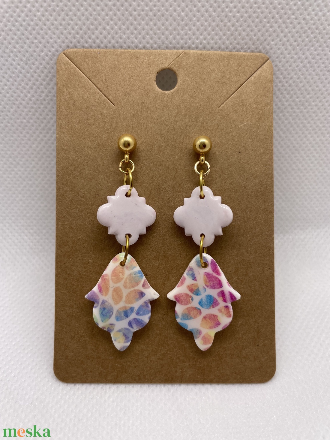 Tavaszi szivárvány - ékszer - fülbevaló - lógó fülbevaló - Meska.hu