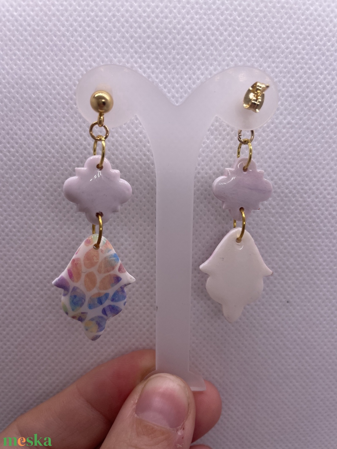 Tavaszi szivárvány - ékszer - fülbevaló - lógó fülbevaló - Meska.hu