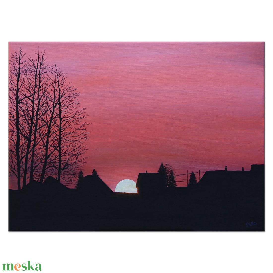 Izzó téli este akril festmény 30 x 40 cm vászon - művészet - festmény - akril - Meska.hu Izzó téli este akril festmény 30 x 40 cm vászon - művészet - festmény - akril - Meska.hu