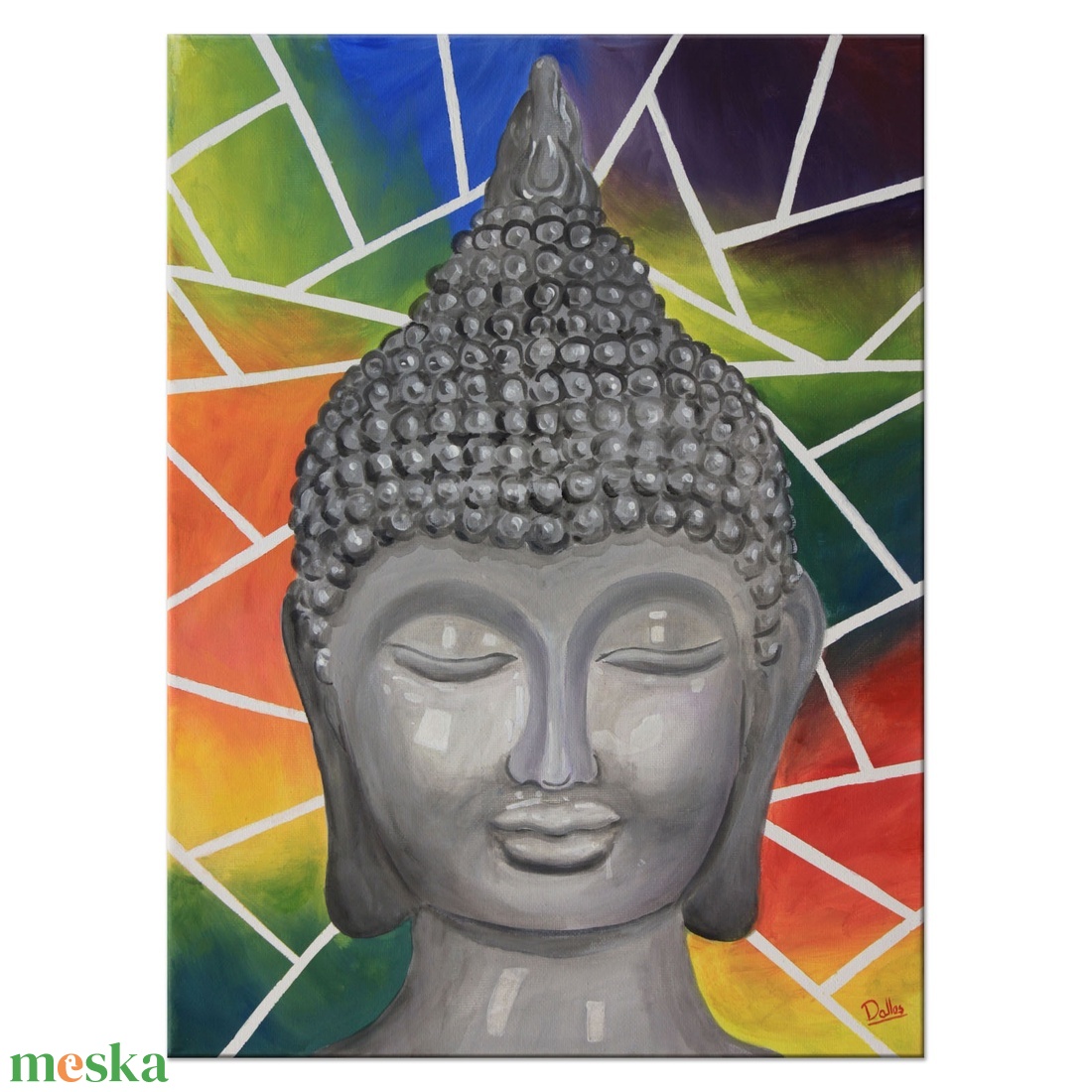 Buddha 4  akril festmény  40 x 30 cm  vászon - művészet - festmény - akril - Meska.hu