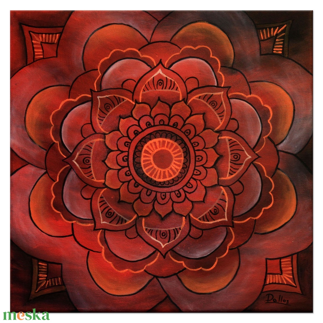 Vörös mandala akril festmény 30 x 20 cm vászon - művészet - festmény - akril - Meska.hu Vörös mandala akril festmény 30 x 20 cm vászon - művészet - festmény - akril - Meska.hu