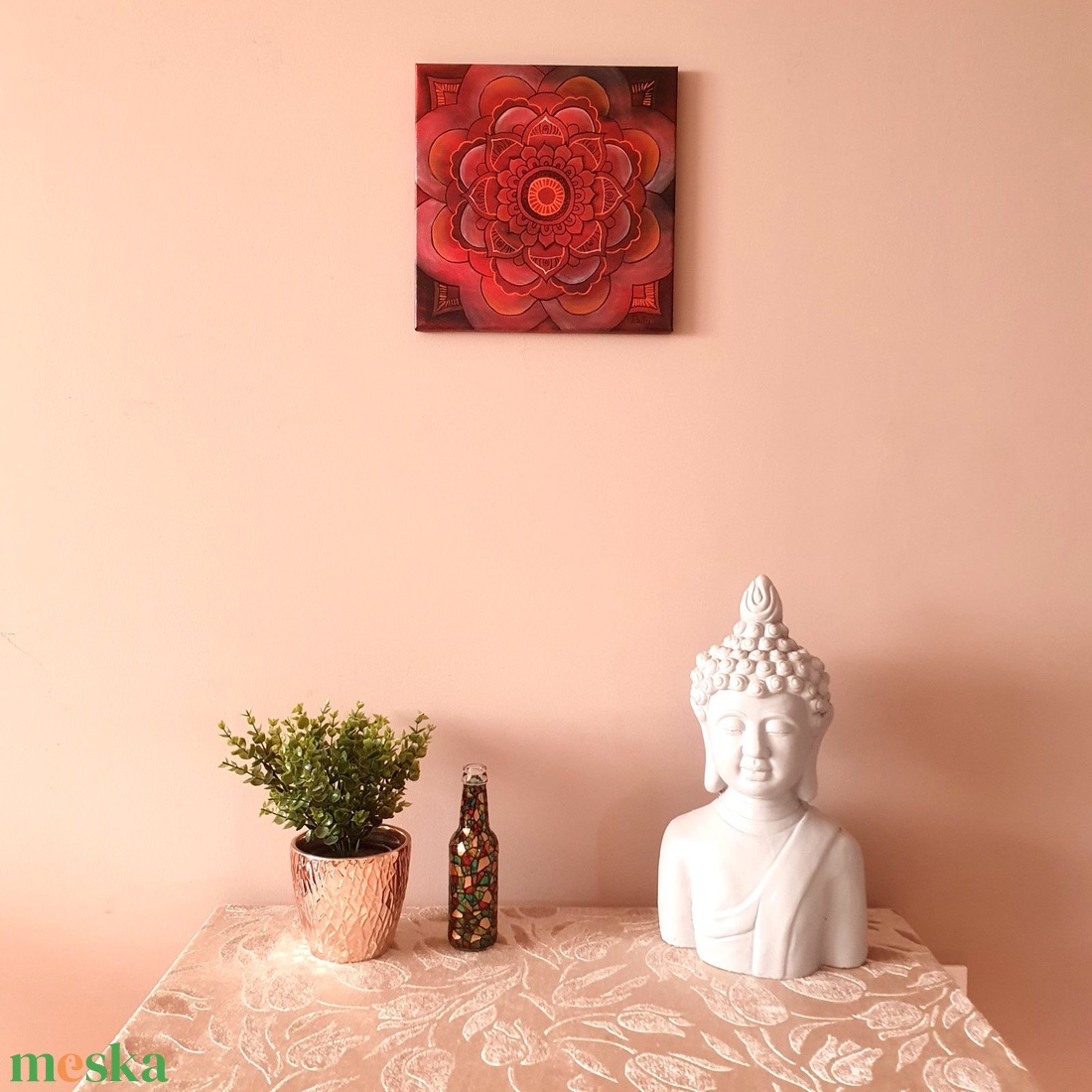 Vörös mandala akril festmény 30 x 20 cm vászon - művészet - festmény - akril - Meska.hu Vörös mandala akril festmény 30 x 20 cm vászon - művészet - festmény - akril - Meska.hu