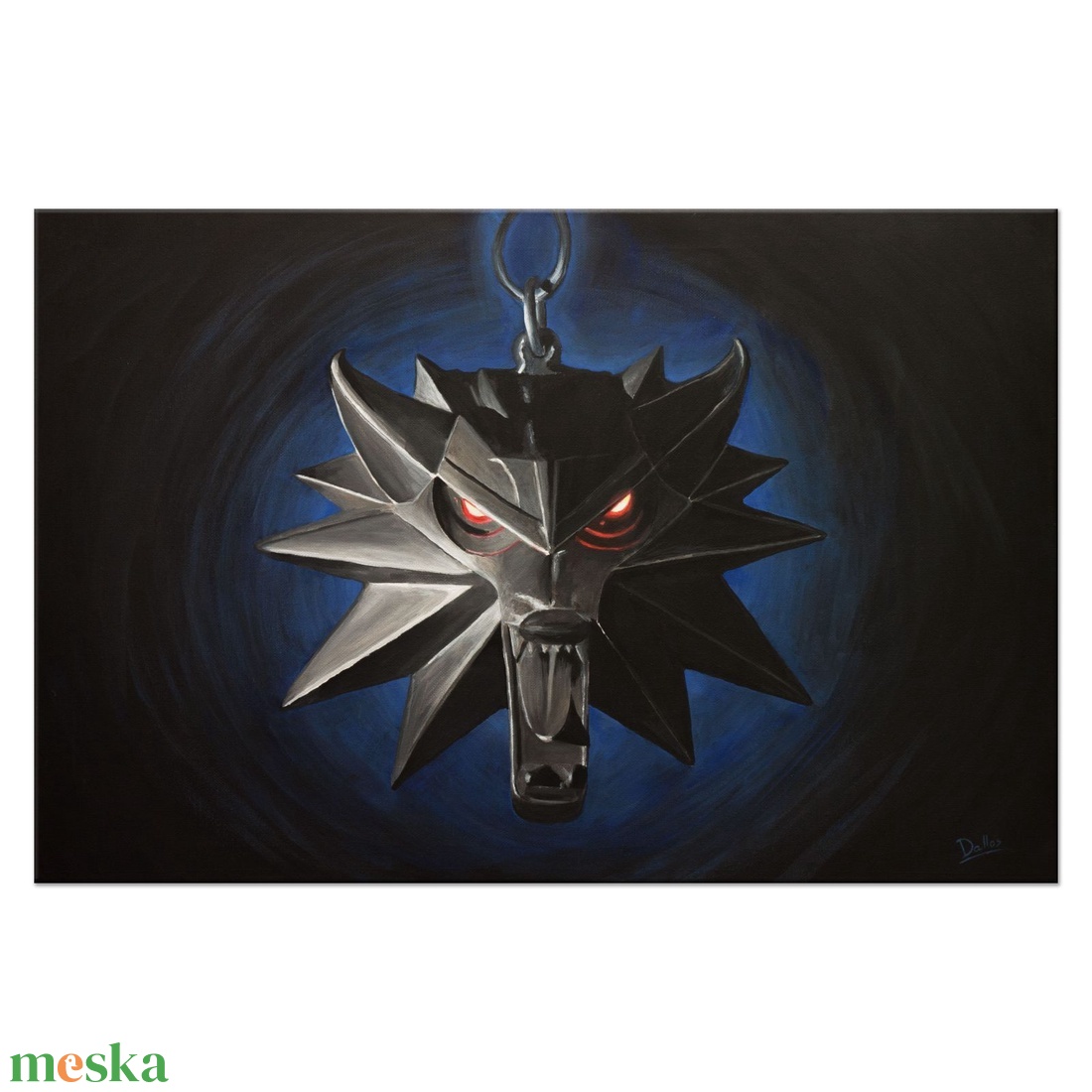 A Witcher medál - világító szemekkel! akril festmény 40 x 60 cm vászon - művészet - festmény - akril - Meska.hu A Witcher medál - világító szemekkel! akril festmény 40 x 60 cm vászon - művészet - festmény - akril - Meska.hu