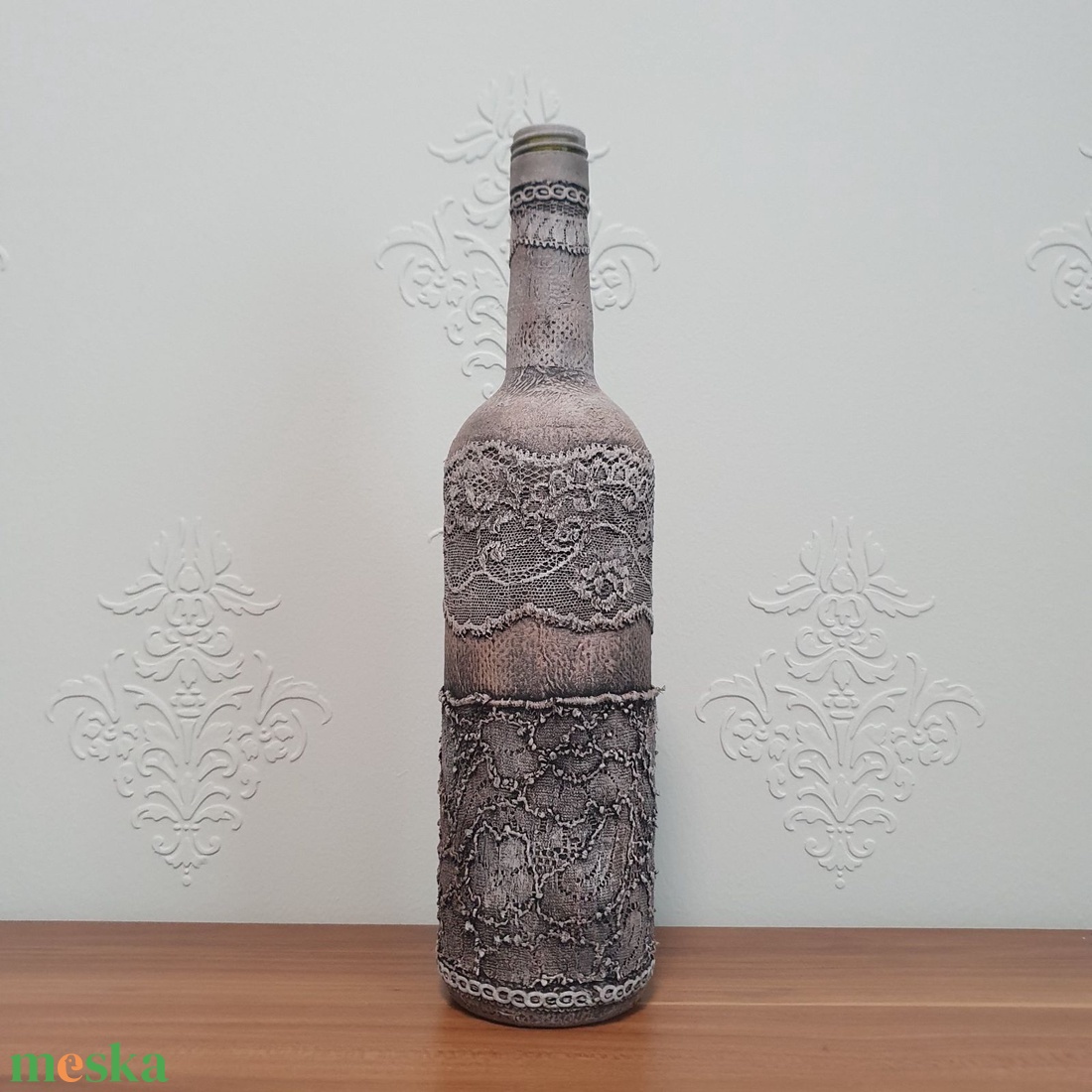 Egyedi díszüveg csipke mintával - otthon & életmód - dekoráció - asztal és polc dekoráció - díszüveg - Meska.hu