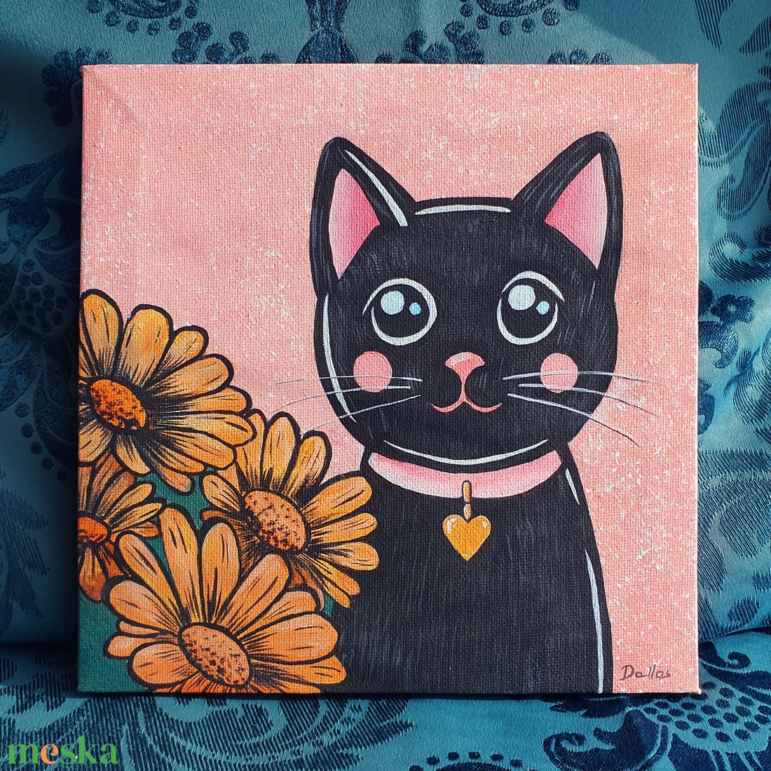Kitty - fekete cicás aril festmény 20 x 20 cm vászon - művészet - festmény - akril - Meska.hu Kitty - fekete cicás aril festmény 20 x 20 cm vászon - művészet - festmény - akril - Meska.hu