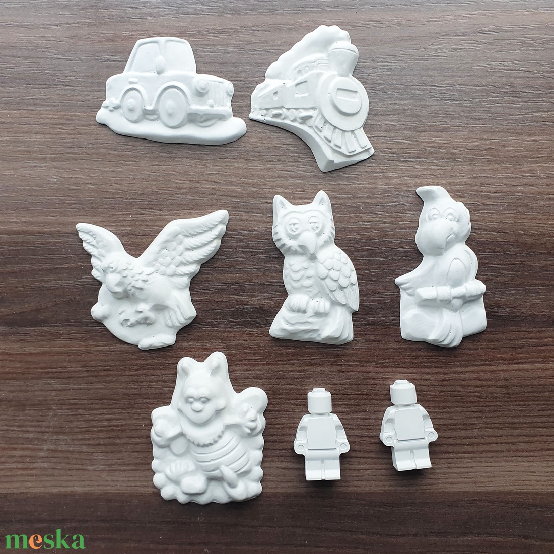 Festhető gipsz figura csomag, 8 db járművek, madarak, LEGO - diy (csináld magad) - egységcsomag - Meska.hu