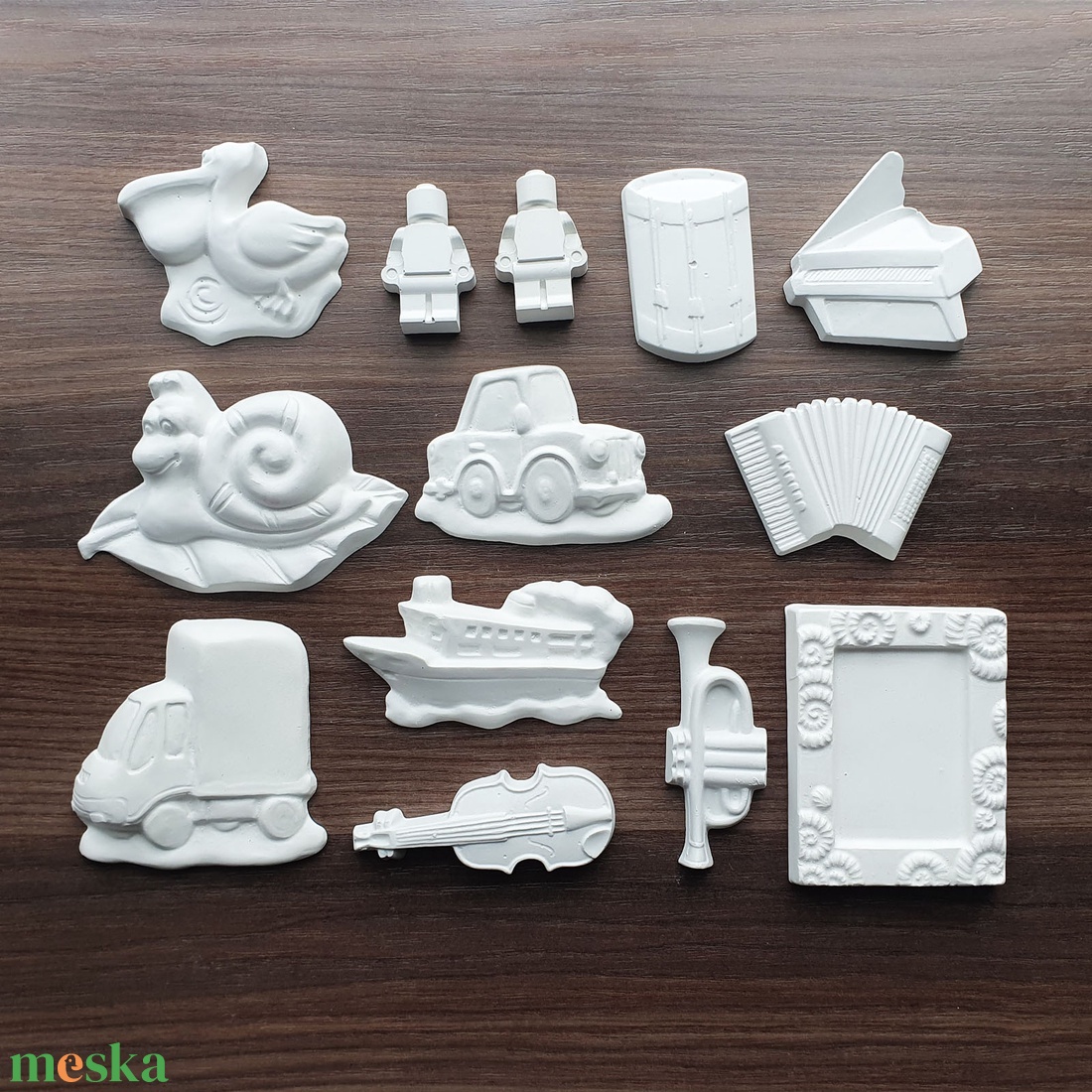 Festhető gipsz figura csomag, 13 db, vegyes (csiga, autó, hangszerek, képkeret stb.) - diy (csináld magad) - egységcsomag - Meska.hu Festhető gipsz figura csomag, 13 db, vegyes (csiga, autó, hangszerek, képkeret stb.) - diy (csináld magad) - egységcsomag - Meska.hu