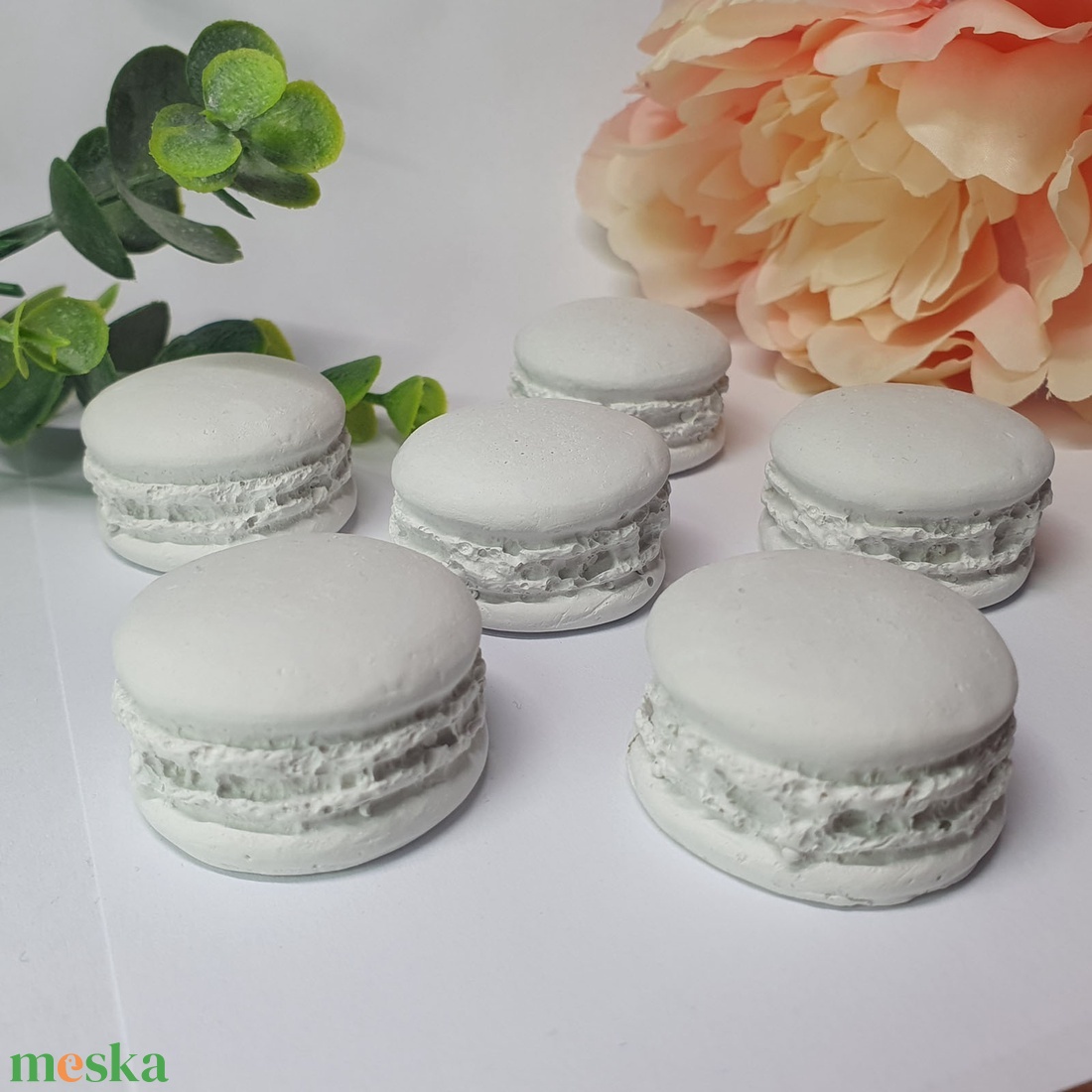 Festhető gipsz macaron - 6 db - diy (csináld magad) - egységcsomag - Meska.hu