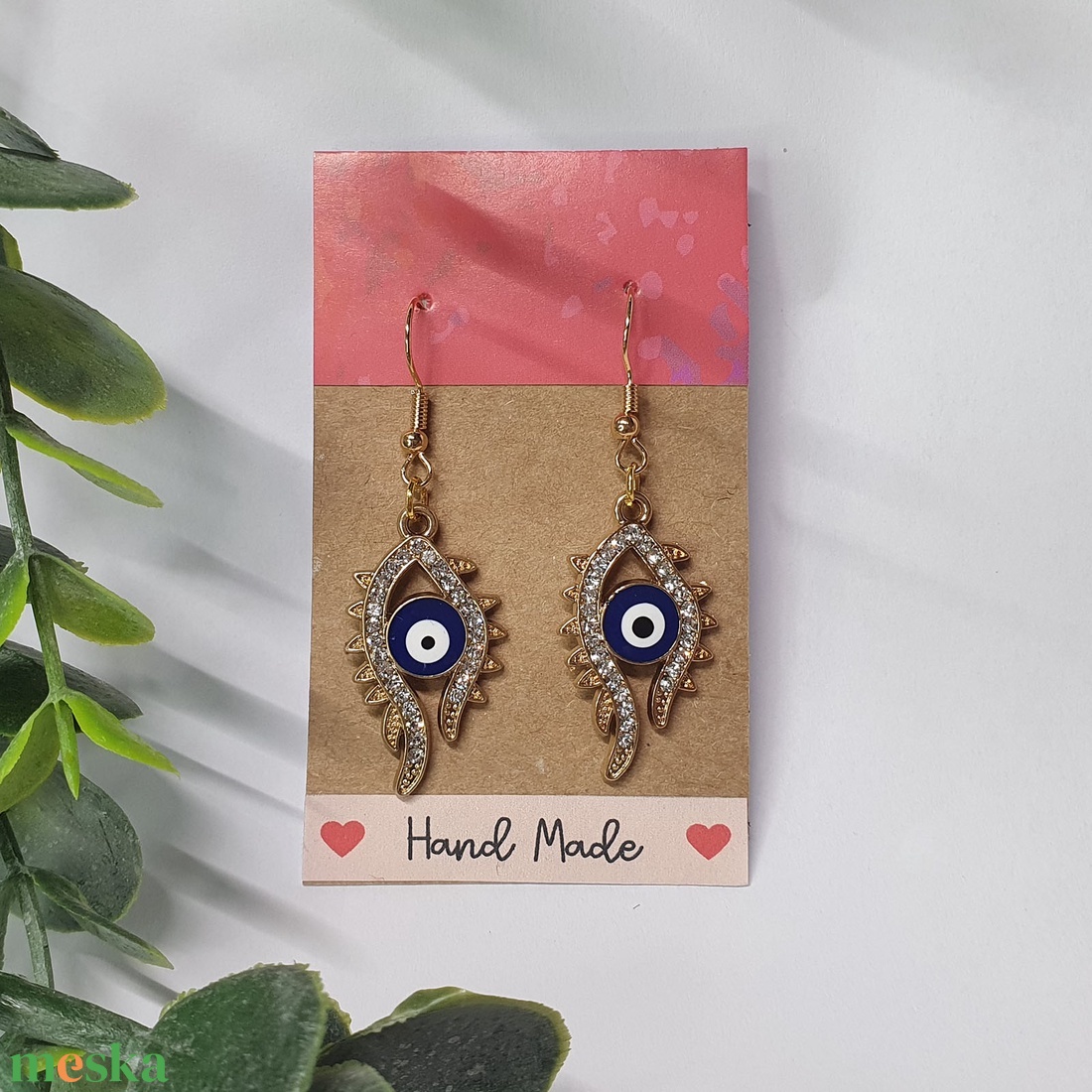 Evil Eye fülbevaló - ékszer - fülbevaló - lógó fülbevaló - Meska.hu