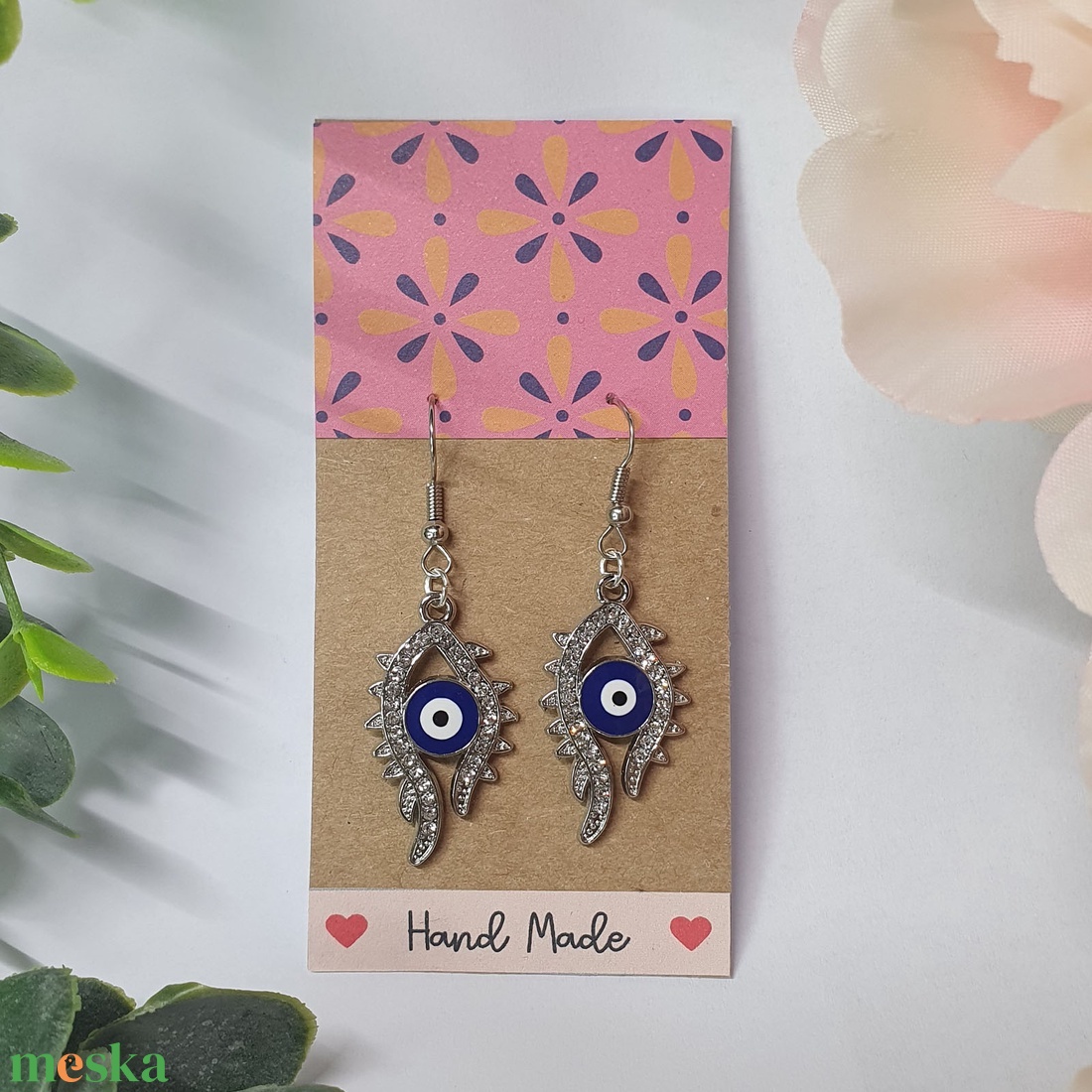 Evil Eye fülbevaló - ékszer - fülbevaló - lógó fülbevaló - Meska.hu