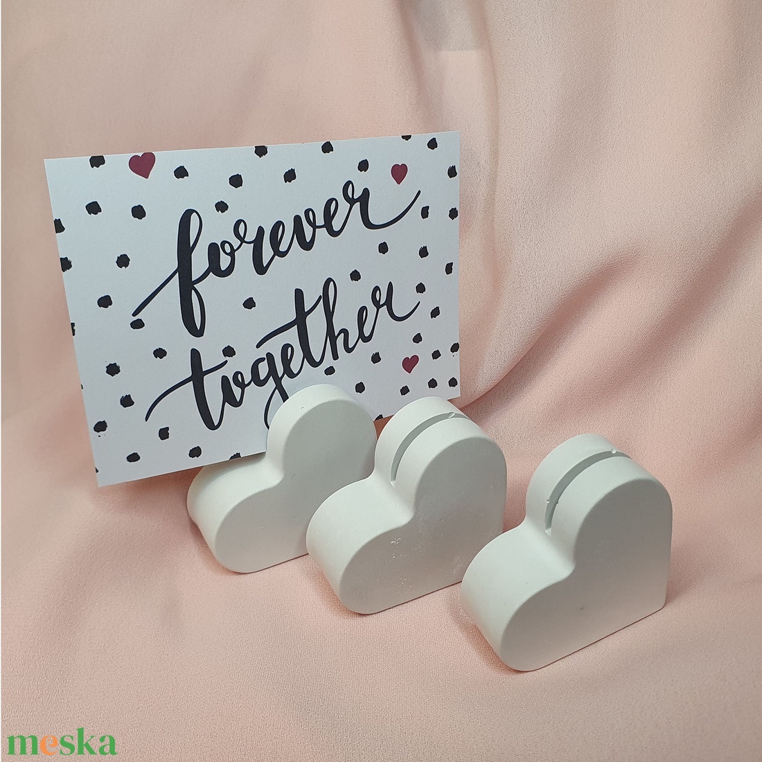Fénykép/üzenet tartó szívecske gipszből - diy (csináld magad) - egységcsomag - Meska.hu