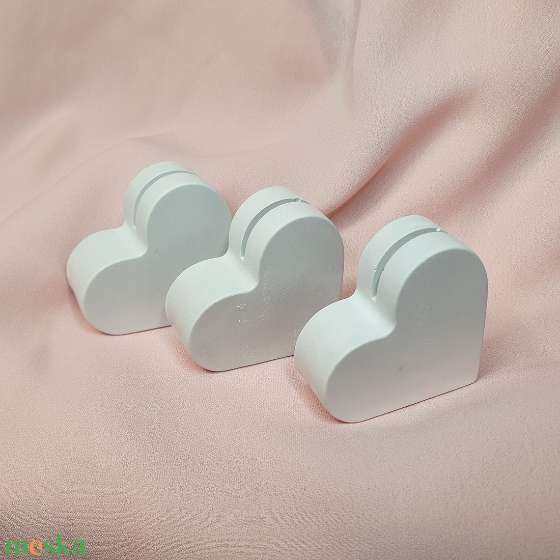 Fénykép/üzenet tartó szívecske gipszből - diy (csináld magad) - egységcsomag - Meska.hu